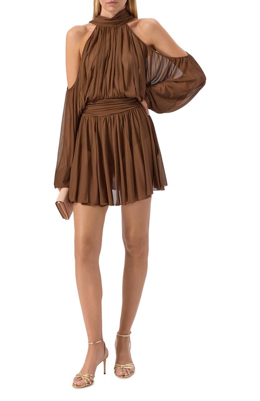 Платье из вискозы Giuseppe di Morabito 06PSDR718 16301 Коричневый  06PSDR718 16301 Фото 2