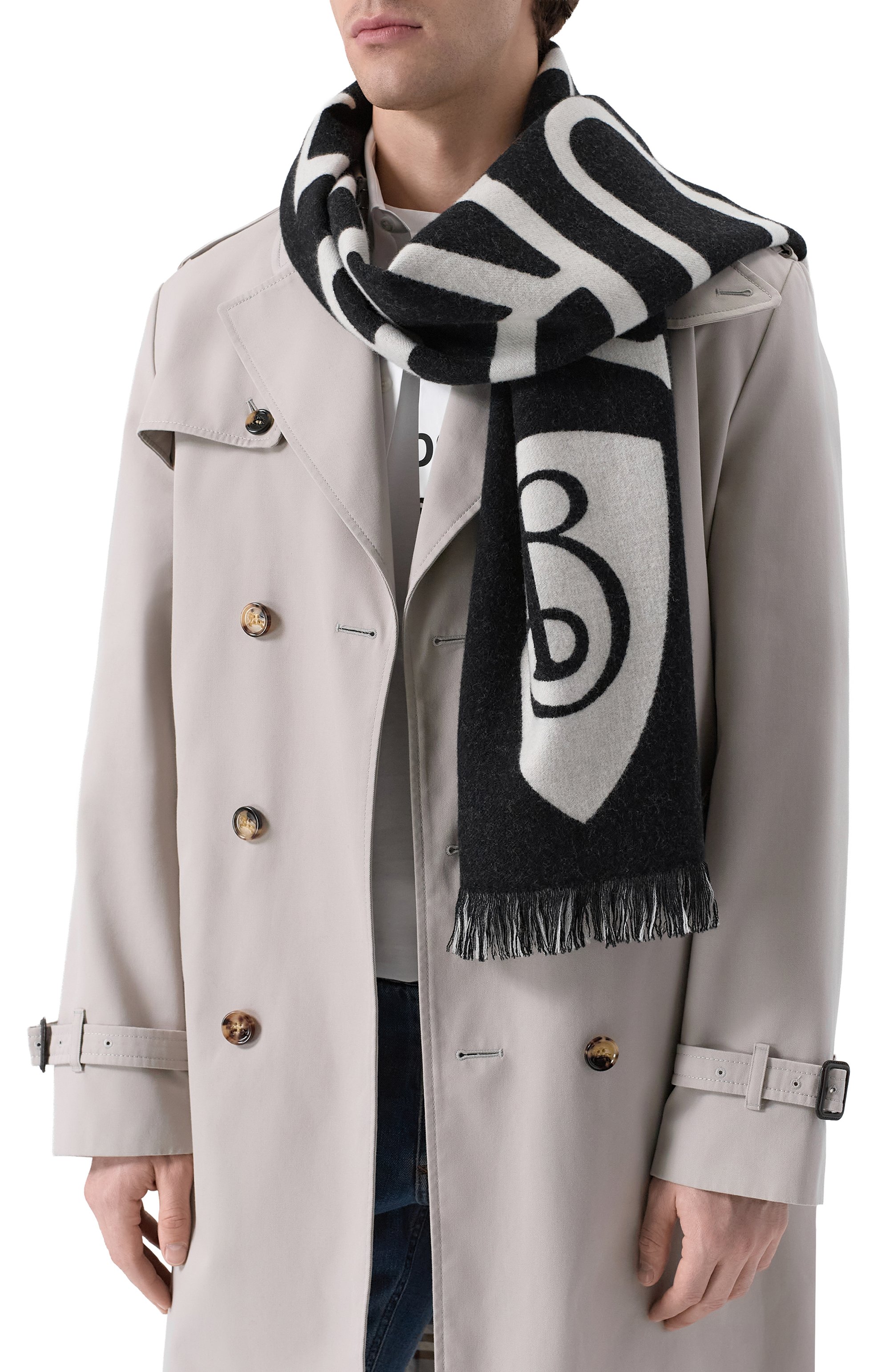 Шерстяной шарф BURBERRY, арт. 8109563, фото 2