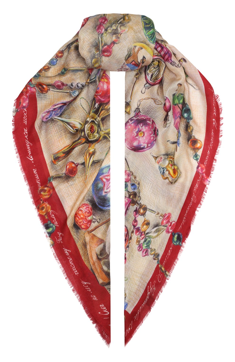 Шаль новогодние игрушки GOURJI, арт. T23XMST10R, фото 1