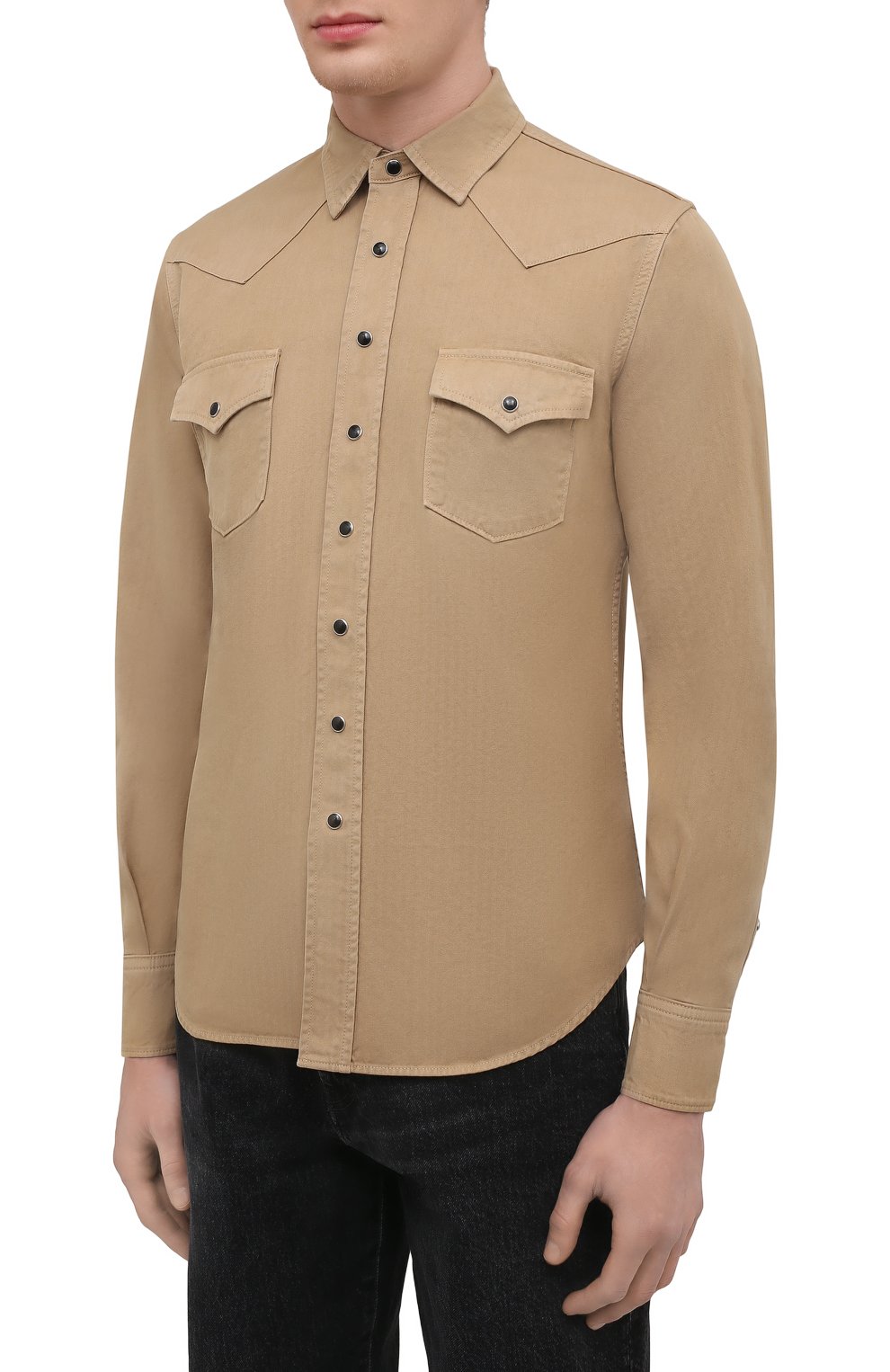 Хлопковая рубашка SAINT LAURENT, арт. 597059/Y27BB, фото 3