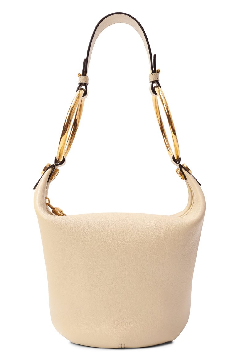 Женская сумка bracelet CHLOÉ бежевого цвета, арт. CHC25SS618037 | Фото 1 (Материал: Натуральная кожа; Размер: small; Автоматизация состава: Проставлено; Автоматизация ТО: Проставлено)