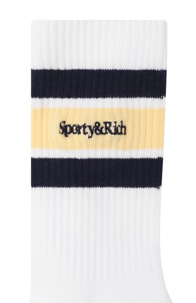 Хлопковые носки SPORTY AND RICH белого цвета по цене 5720 руб., арт. AC00476300WH92, фото 2 Хлопковые носки SPORTY AND RICH, арт. AC00476300WH92, фото 2