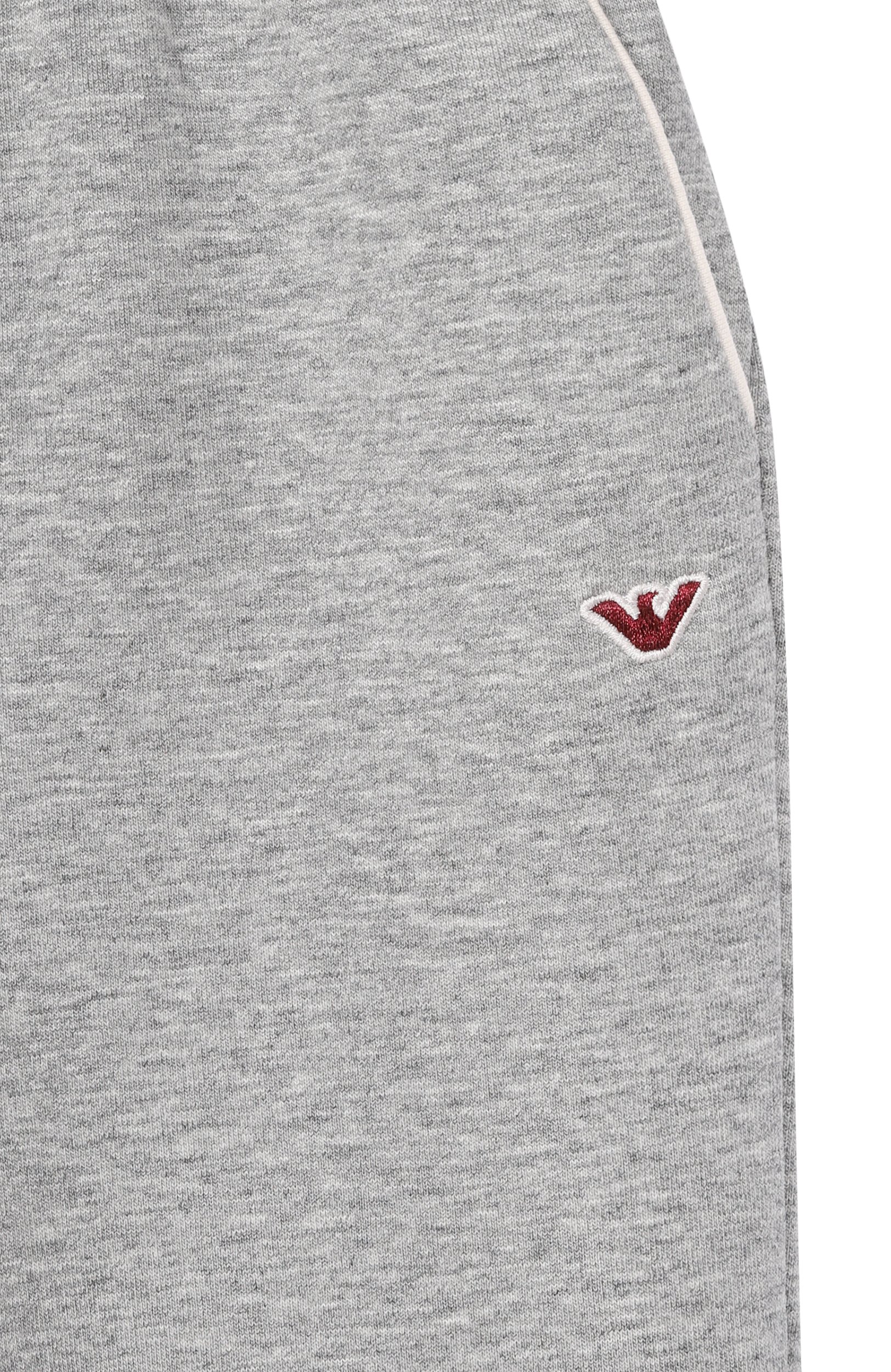 Хлопковые джоггеры EMPORIO ARMANI серого цвета по цене 13300 руб., арт. EB001466/AF10126, фото 3 Хлопковые джоггеры EMPORIO ARMANI, арт. EB001466/AF10126, фото 3