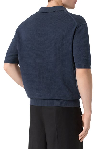 Поло из шелка и хлопка TOM FORD темно-синего цвета по цене 151500 руб., арт. KPS005/YMS013F23, фото 4 Поло из шелка и хлопка TOM FORD, арт. KPS005/YMS013F23, фото 4