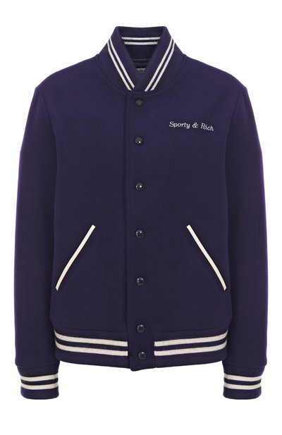 Женский шерстяной бомбер sporty & rich x hotel du cap-eden-roc SPORTY AND RICH, арт. 0W00760666BL106