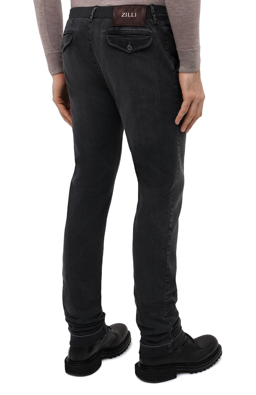 Джинсы с отделкой из кожи аллигатора ZILLI, арт. MCW-00080-DBLC1/S001/AMIS, фото 4