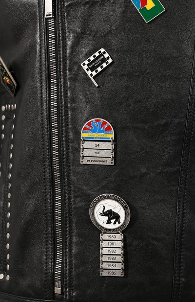 Кожаная куртка на косой молнии SAINT LAURENT, арт. 530739/YC2P0, фото 5