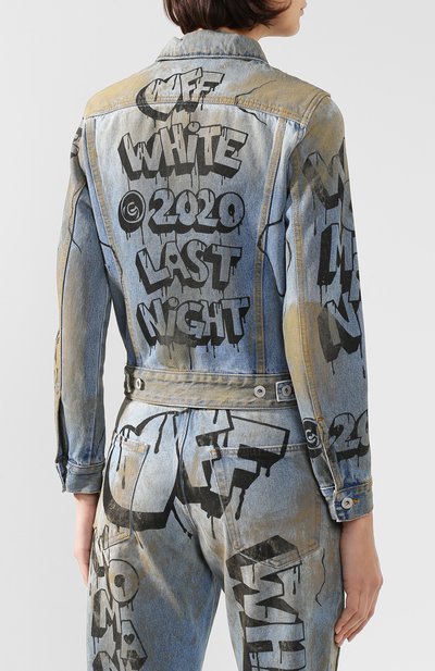 Джинсовая куртка OFF-WHITE синего цвета по цене 62300 руб., арт. 0WYE012F197730627110, фото 4 Джинсовая куртка OFF-WHITE, арт. 0WYE012F197730627110, фото 4