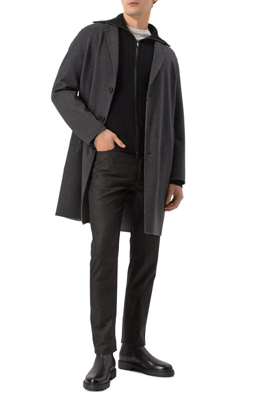 Шерстяные брюки Zegna UEL41A8/CITYL Коричневый  UEL41A8/CITYL Фото 2