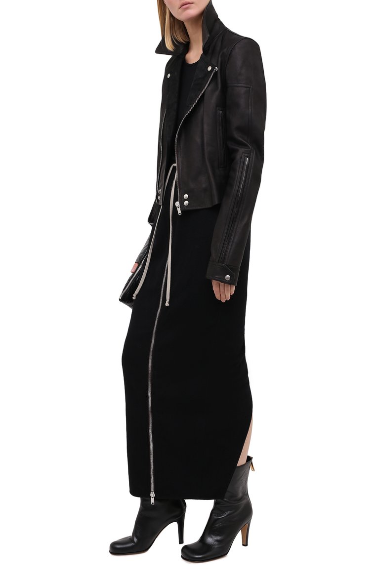 Женская юбка из хлопка и шерсти RICK OWENS черного цвета, арт. RP20F2331/WCF | Фото 2 (Материал внешний: Шерсть, Хлопок; Длина Ж (юбки, платья, шорты): Макси; Женское Кросс-КТ: Юбка-одежда; Стили: Кэжуэл)