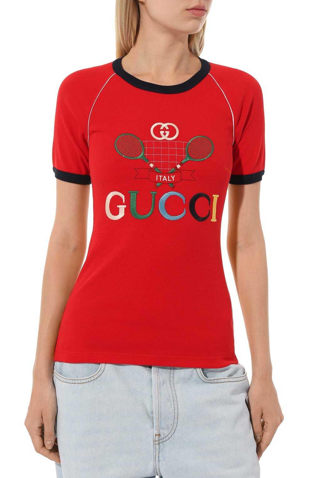 Хлопковая футболка GUCCI, арт. 574386 XJA8Y, фото 3