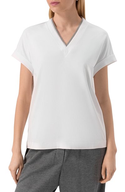 Хлопковая футболка BRUNELLO CUCINELLI, арт. M0T18BD222, фото 3