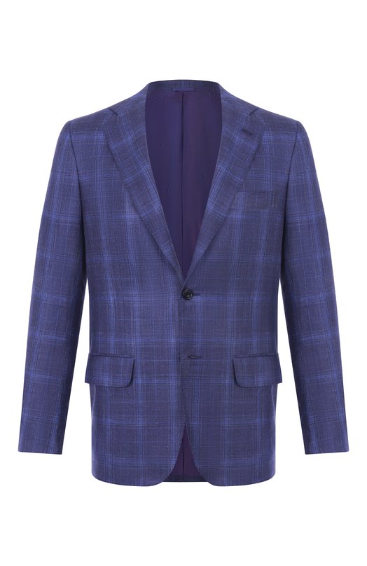 Пиджак из кашемира и шелка Kiton UG81K0640E11 Синий UG81K0640E11