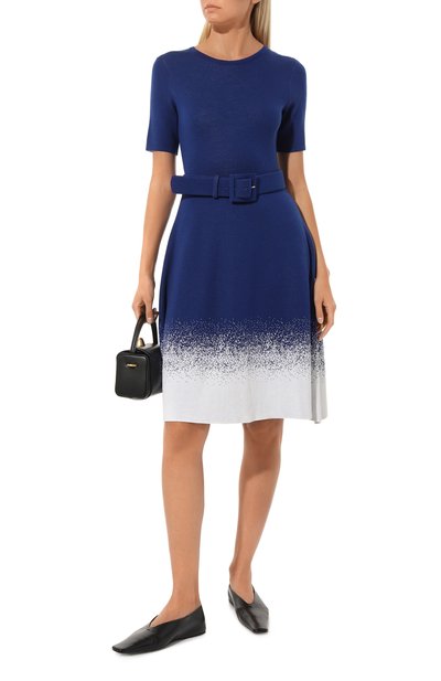 Приталенное платье-миди с поясом и круглым вырезом OSCAR DE LA RENTA, арт. 18RN112DGK, фото 2