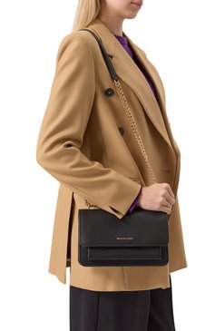 Женская сумка claire large MICHAEL MICHAEL KORS черного цвета, арт. 30T4GC7L3T | Фото 2 (Ремень/цепочка: На ремешке; Размер: large; Драгоценные камни: Проставлено; Материал: Натуральная кожа; Материал сплава: Проставлено)
