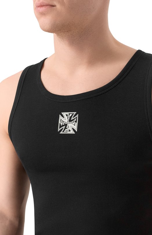 Хлопковая майка VETEMENTS ME76TT159B/1202 RIB Чёрный  ME76TT159B/1202 RIB Фото 5