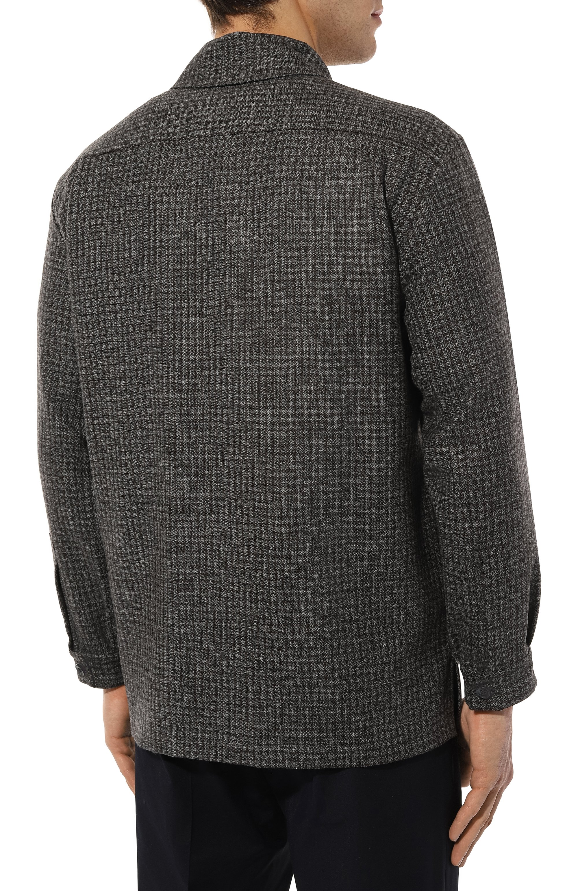 Шерстяная рубашка KITON темно-серого цвета по цене 123000 руб., арт. UMC013K0127C01, фото 4 Шерстяная рубашка KITON, арт. UMC013K0127C01, фото 4