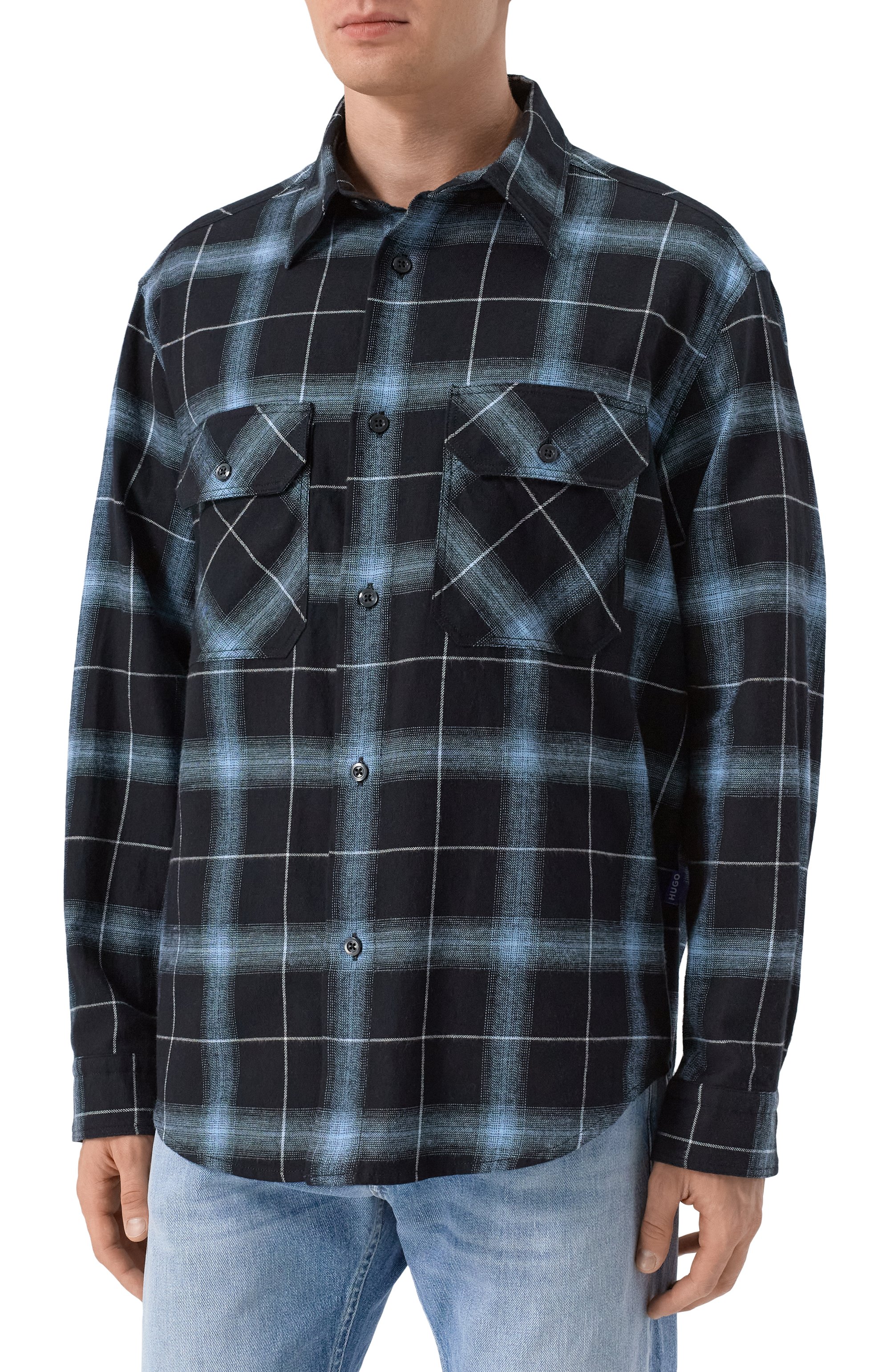 Хлопковая рубашка HUGO BLUE, арт. 50534169, фото 3
