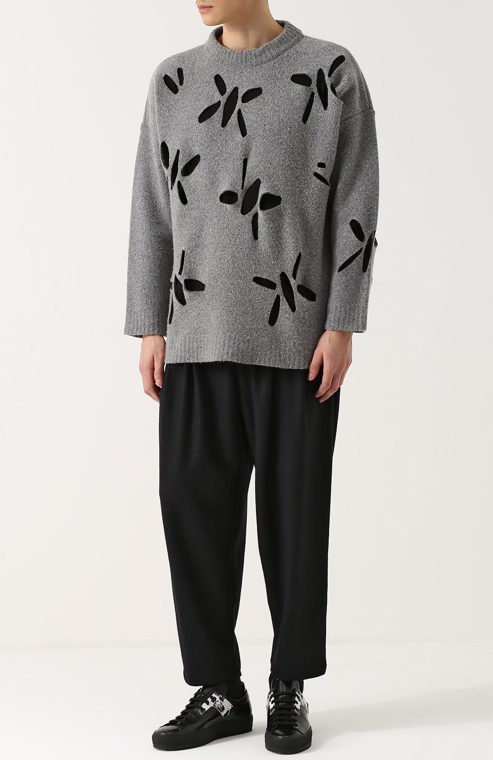 Шерстяной джемпер свободного кроя с перфорацией OAMC, арт. I024545, фото 2