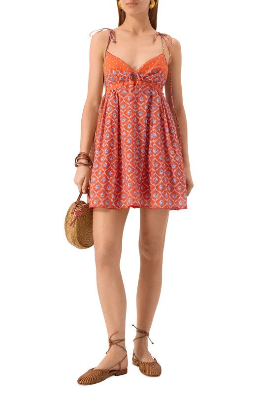 Хлопковое платье Ulyana Sergeenko ABC001SS24P1165Т24 Оранжевый  ABC001SS24P1165Т24 Фото 2