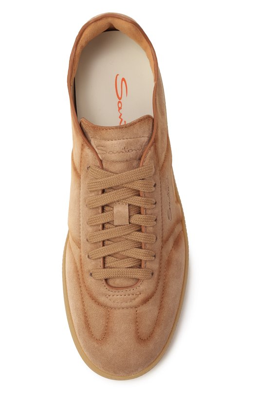 Замшевые кеды Santoni WBPG61415FARTTYD Бежевый  WBPG61415FARTTYD Фото 6
