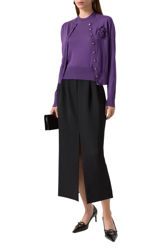 Шелковый топ Dolce & Gabbana FXT04T/JBSKY Фиолетовый  FXT04T/JBSKY Фото 2