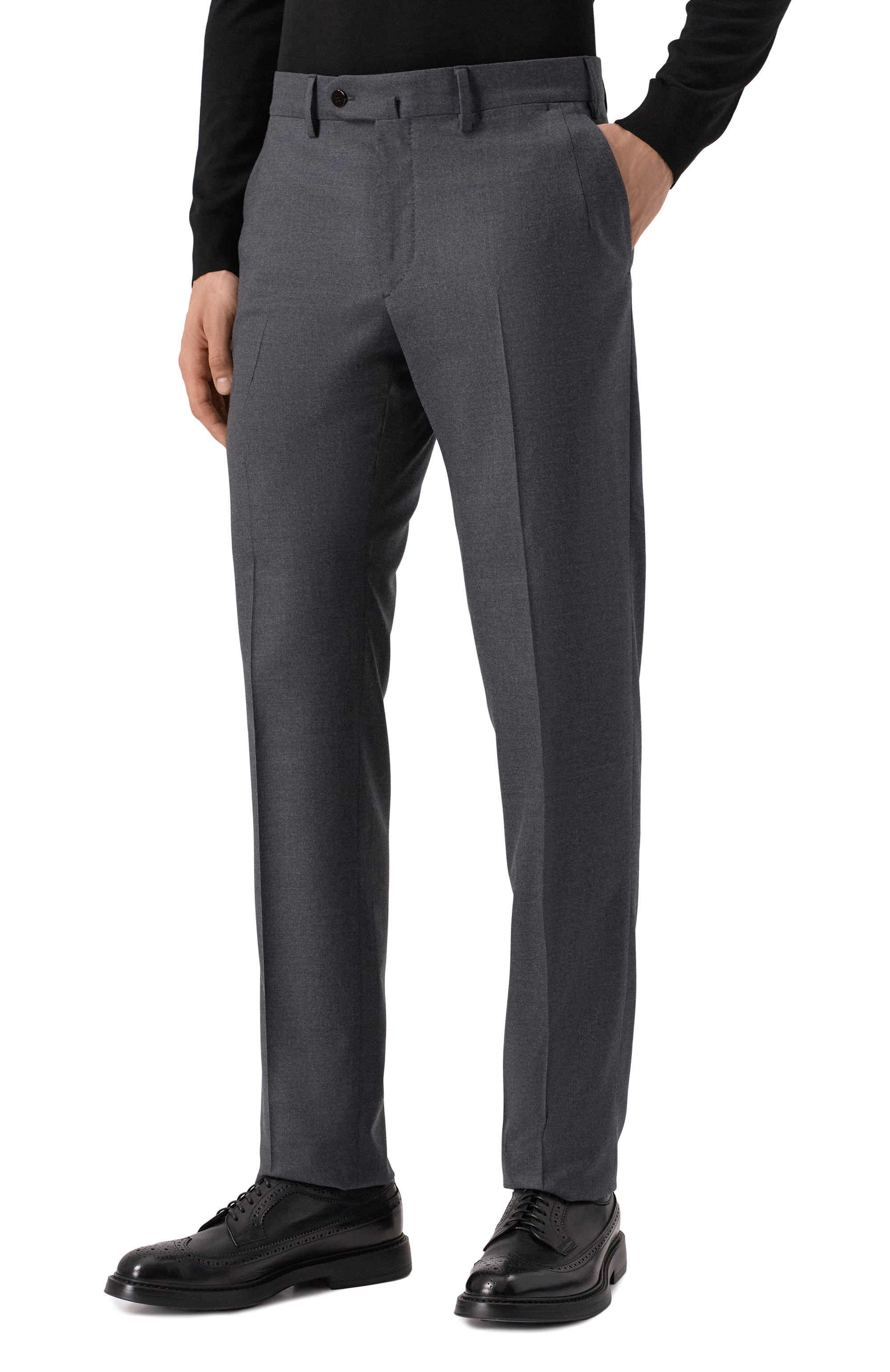 Шерстяные брюки STEFANO RICCI темно-серого цвета по цене 123000 руб., арт. M1T0220000/W610, фото 3 Шерстяные брюки STEFANO RICCI, арт. M1T0220000/W610, фото 3