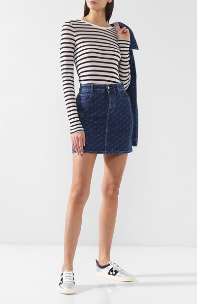 Лонгслив из смеси вискозы и льна ALEXANDERWANG.T синего цвета по цене 18100 руб., арт. 4C991021A3, фото 2 Лонгслив из смеси вискозы и льна ALEXANDERWANG.T, арт. 4C991021A3, фото 2