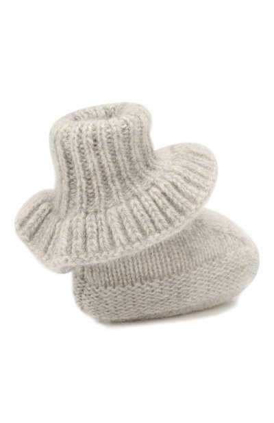 Кашемировые пинетки BABY T серого цвета по цене 5565 руб., арт. 19AIC873SA, фото 3 Кашемировые пинетки BABY T, арт. 19AIC873SA, фото 3