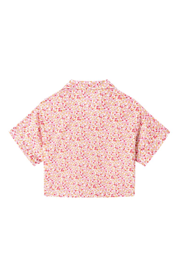 Детский комплект из рубашки и шорт IL GUFO розового цвета, арт. P25DP489C4139/10A-14A | Фото 3 (Рукава: Короткие; Кросс-КТ: костюм; Материал внешний: Хлопок; Ростовка одежда: 8 лет | 128 см, 13 - 15 лет | 158 см, 12 лет | 152 см)