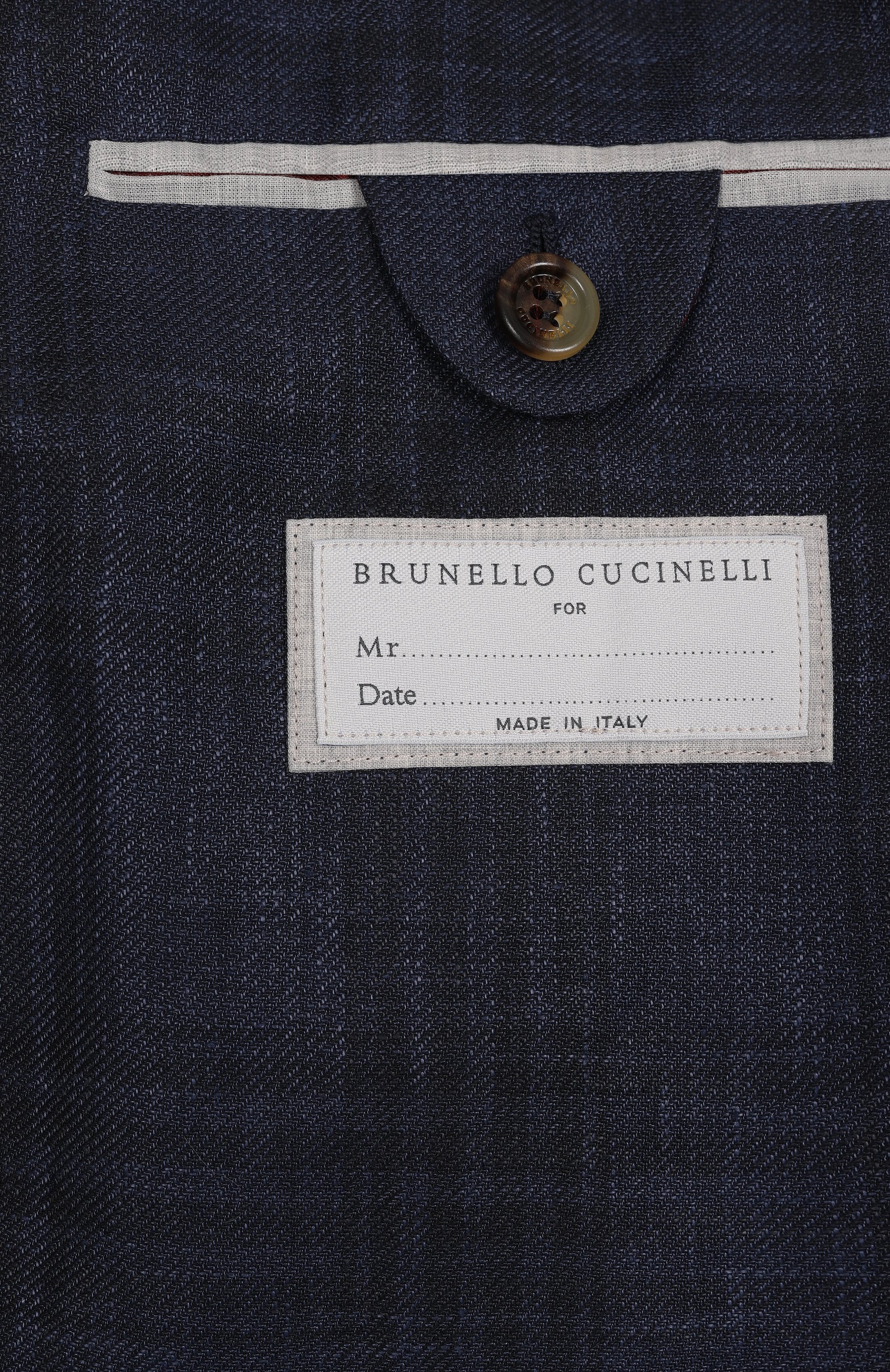 Костюм из шерсти и льна BRUNELLO CUCINELLI темно-синего цвета по цене 721500 руб., арт. MR486LDWH, фото 9 Костюм из шерсти и льна BRUNELLO CUCINELLI, арт. MR486LDWH, фото 9