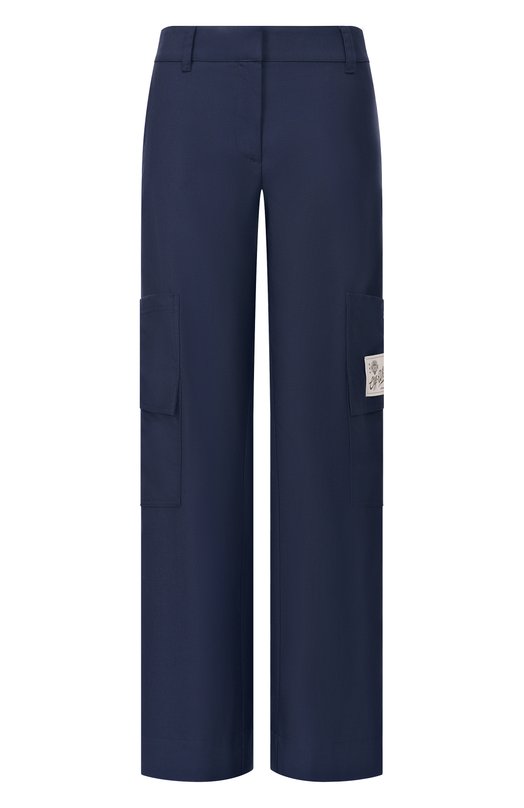 Брюки-карго из шерсти и лиоцелла Off-White 0WCF026F25FAB002 Синий 0WCF026F25FAB002