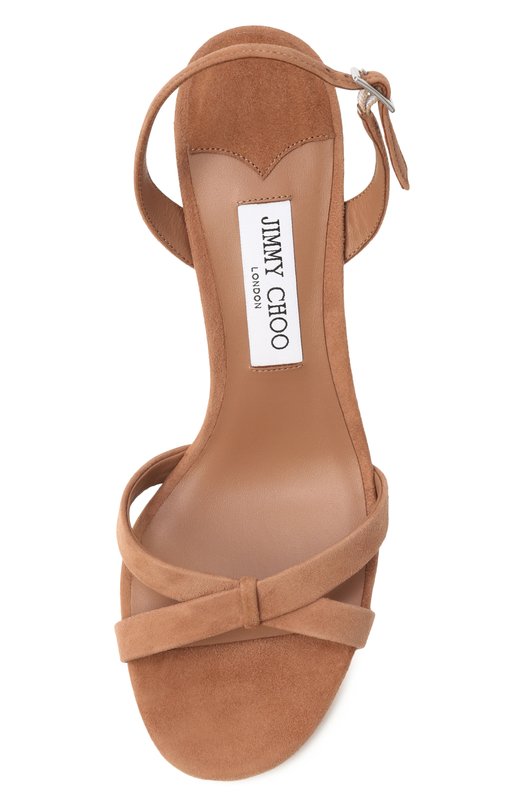 Замшевые босоножки Elsy 70 Jimmy Choo ELSY 70/SUE Бежевый  ELSY 70/SUE Фото 6