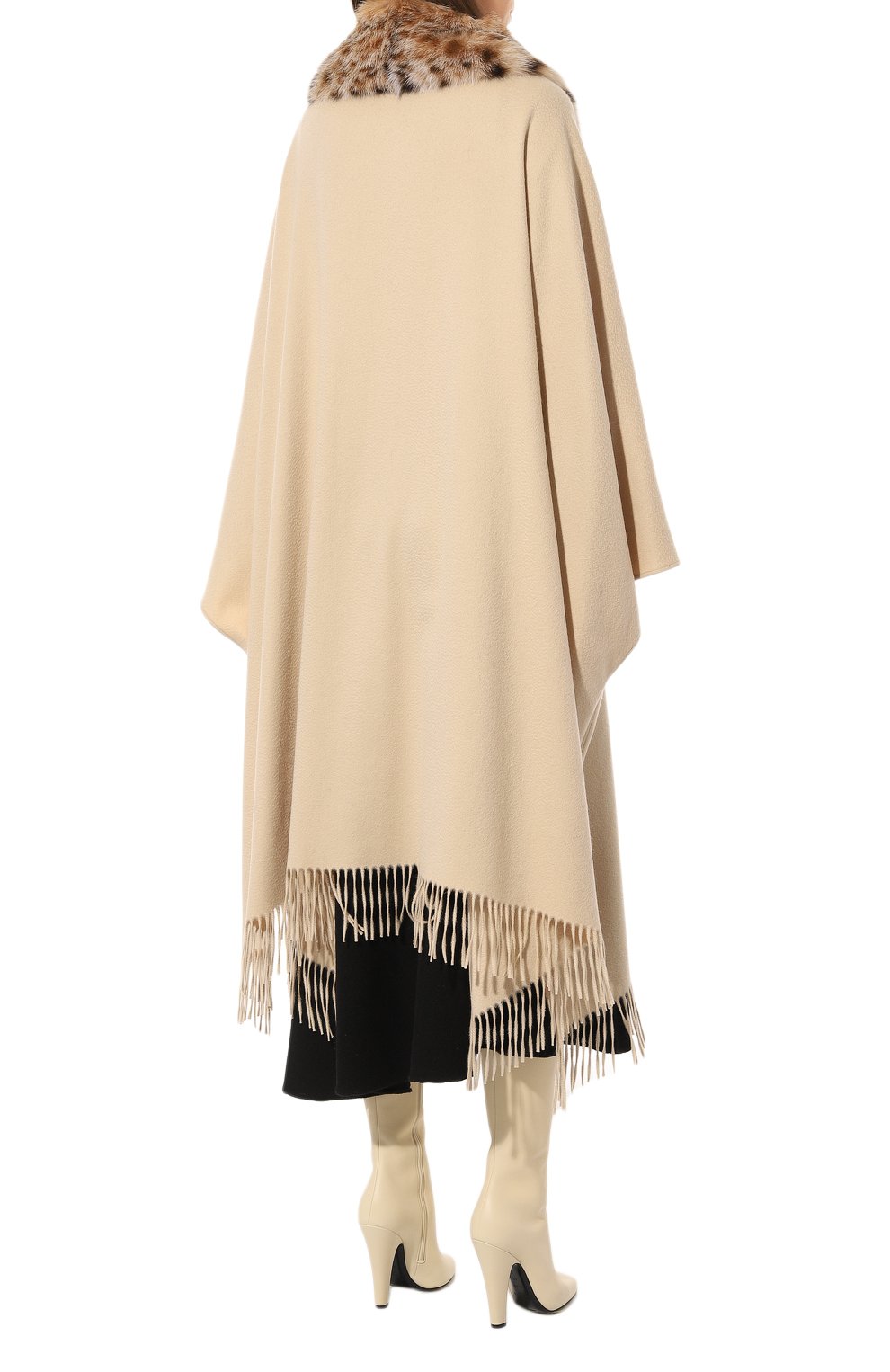 Кашемировый кейп с воротником из меха рыси SABLEFUR, арт. 72214-sb-01, фото 4