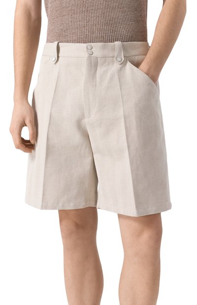 Шорты из хлопка и льна BRUNELLO CUCINELLI, арт. MR471U0055, фото 3