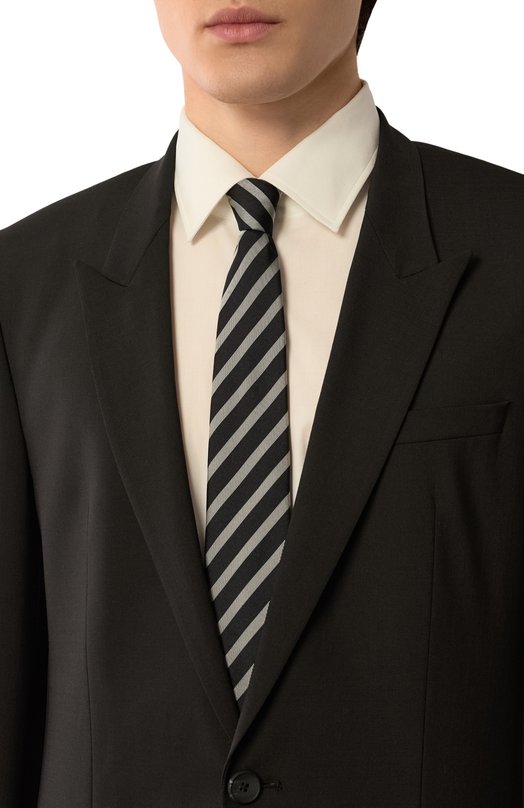 Шелковый галстук Giorgio Armani GM000800/TE14798 Чёрный  GM000800/TE14798 Фото 2