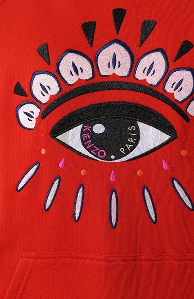 Хлопковый пуловер KENZO красного цвета по цене 36300 руб., арт. 2SW8834XC, фото 5 Хлопковый пуловер KENZO, арт. 2SW8834XC, фото 5