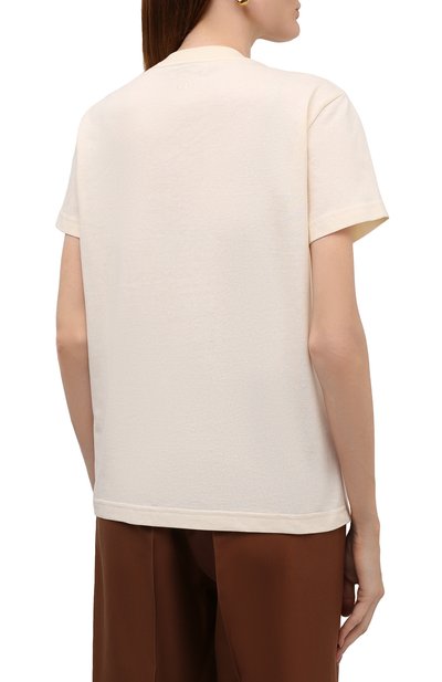 Хлопковая футболка LANVIN кремового цвета по цене 37750 руб., арт. RW-TS0019-J081-A21, фото 4 Хлопковая футболка LANVIN, арт. RW-TS0019-J081-A21, фото 4