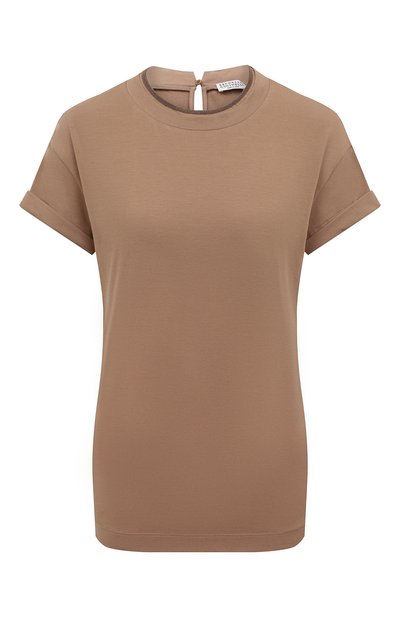 Женский хлопковый топ BRUNELLO CUCINELLI, арт. MPT18BD200