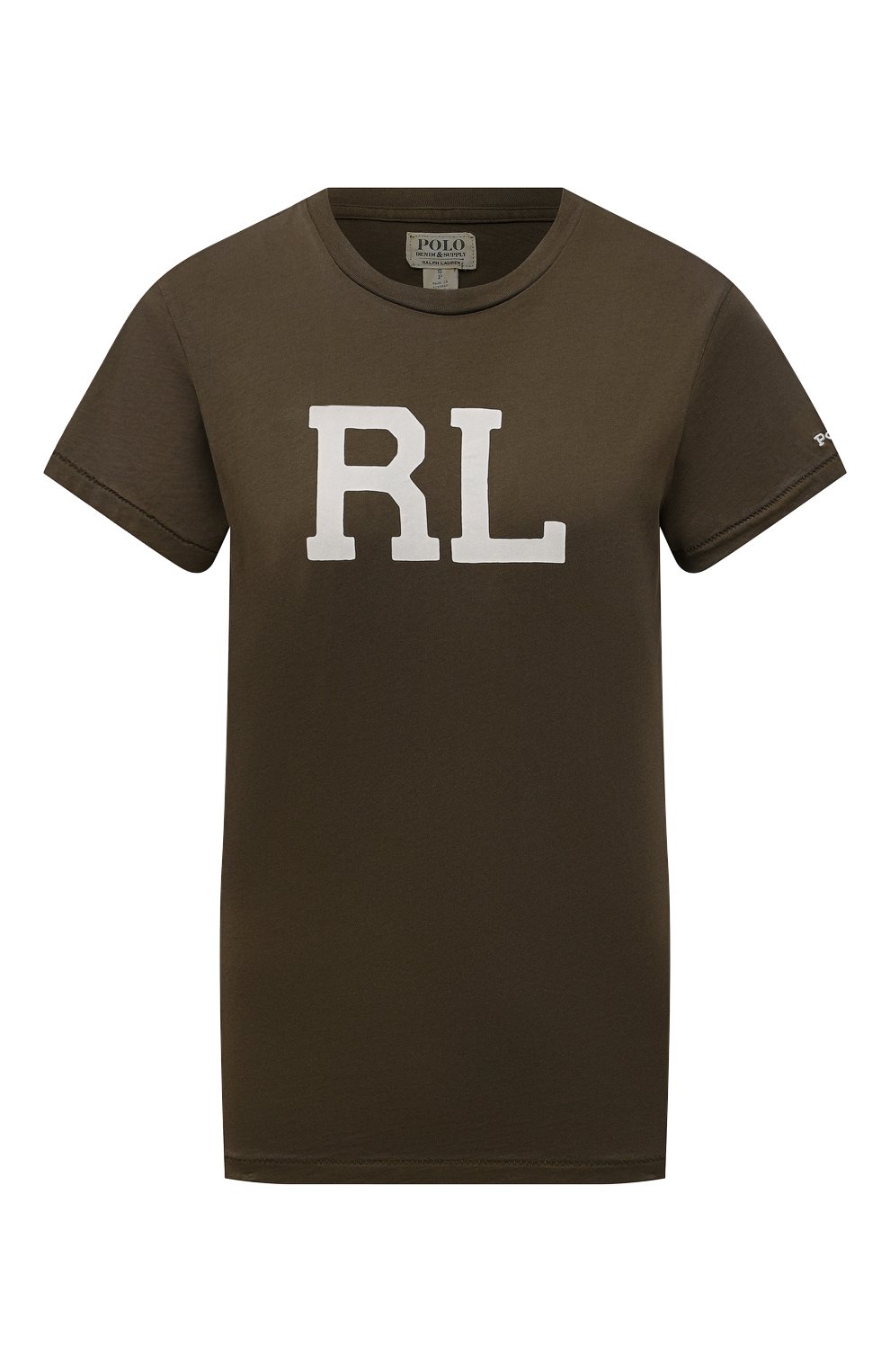 Хлопковая футболка POLO RALPH LAUREN хаки цвета по цене 10450 руб., арт. 211847076, фото 1 Хлопковая футболка POLO RALPH LAUREN, арт. 211847076, фото 1