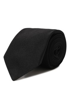 Мужской шелковый галстук LUIGI BORRELLI черного цвета, арт. LC80/1431 | Фото 1 (Материал: Текстиль, Шелк; Принт: Без принта; Материал сплава: Проставлено; Нос: Не проставлено)