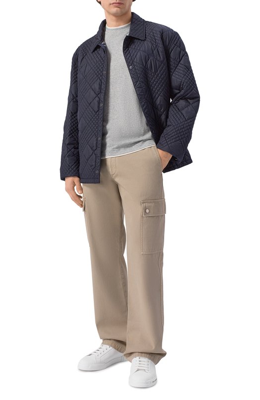 Футболка изо льна и хлопка Brunello Cucinelli MW8357427 Серый  MW8357427 Фото 2