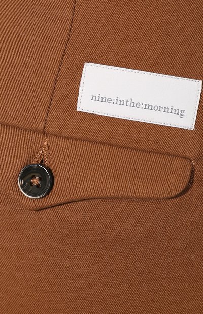 Хлопковые брюки NINE IN THE MORNING коричневого цвета по цене 14400 руб., арт. 9FW19-PA02, фото 5 Хлопковые брюки NINE IN THE MORNING, арт. 9FW19-PA02, фото 5