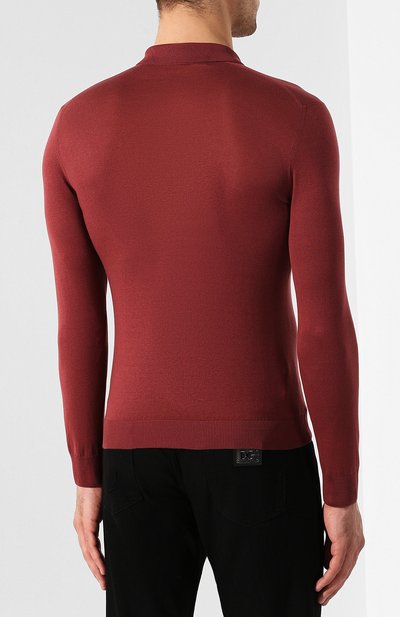 Шелковое поло ANDREA CAMPAGNA бордового цвета по цене 26700 руб., арт. 43111/23503*, фото 4 Шелковое поло ANDREA CAMPAGNA, арт. 43111/23503*, фото 4