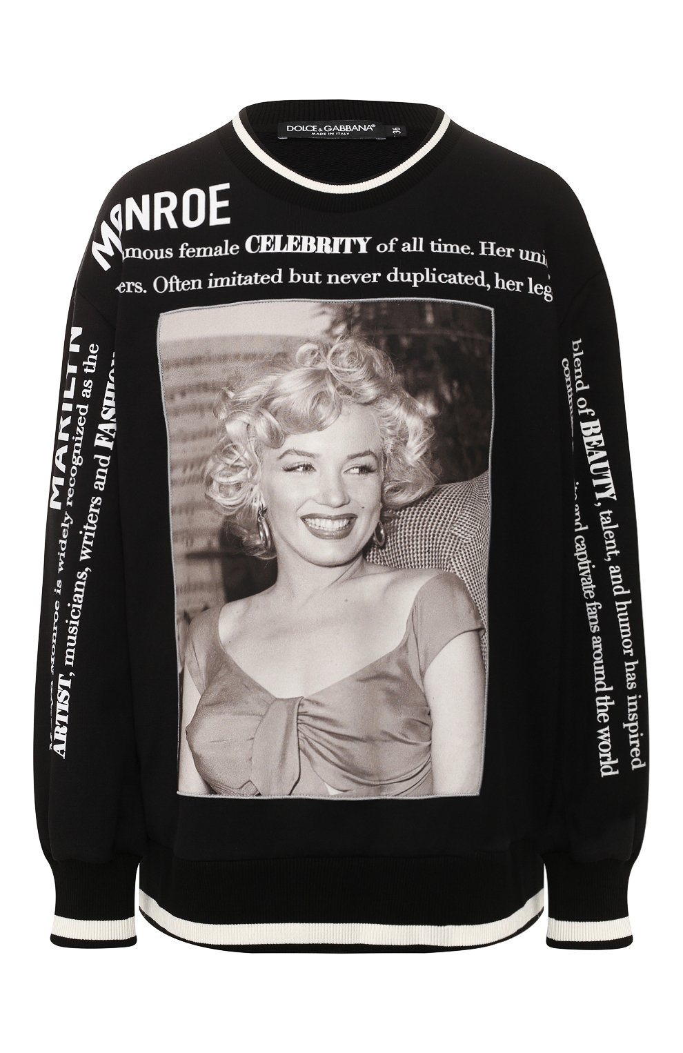 Хлопковый свитшот DOLCE & GABBANA черного цвета по цене 109500 руб., арт. F9C85Z/G7VZE, фото 1 Хлопковый свитшот DOLCE & GABBANA, арт. F9C85Z/G7VZE, фото 1