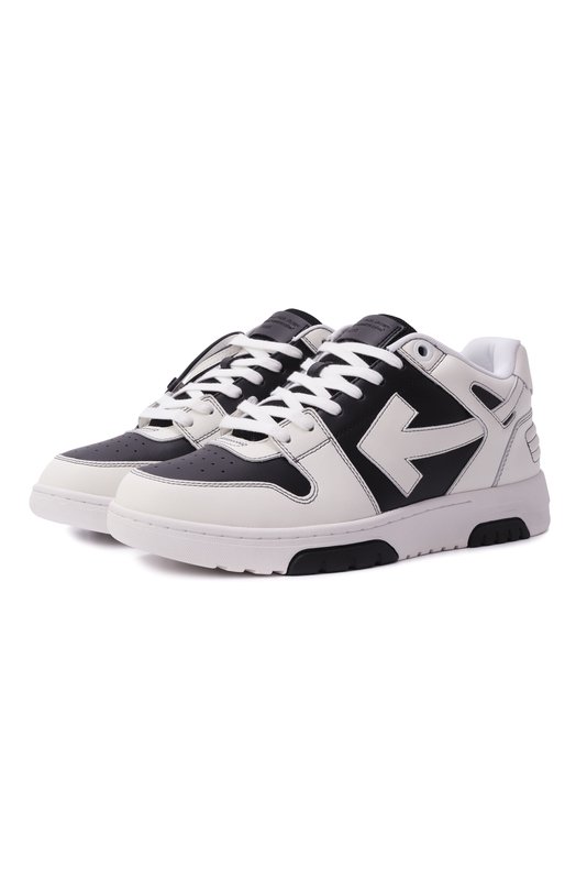 Кожаные кеды Out of Office Off-White 0MIA189C99LEA015 Чёрно-белый 0MIA189C99LEA015