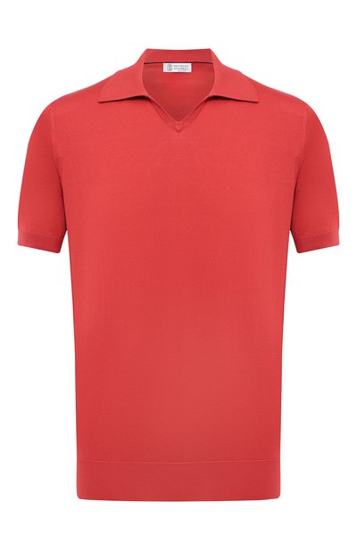 Хлопковое поло BRUNELLO CUCINELLI красного цвета по цене 92500 руб., арт. M29800145, фото 1 Хлопковое поло BRUNELLO CUCINELLI, арт. M29800145, фото 1