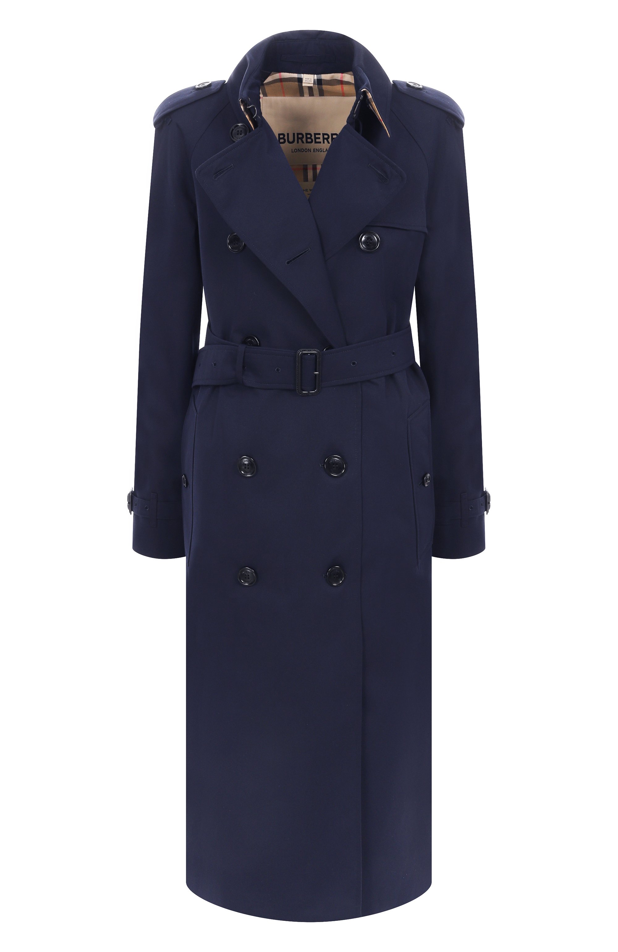 Хлопковый тренч BURBERRY темно-синего цвета по цене 331000 руб., арт. 8059242, фото 1 Хлопковый тренч BURBERRY, арт. 8059242, фото 1