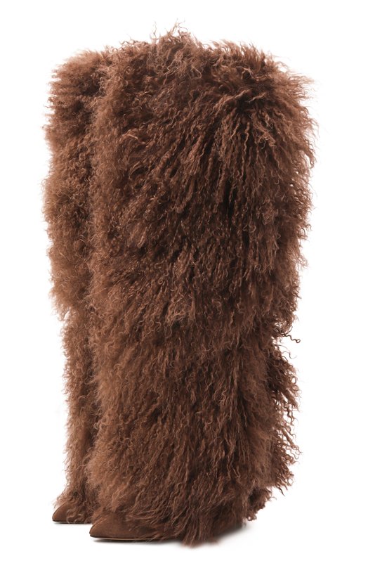 Сапоги Furry Stiletto 105 из овчины Paris Texas PX1072/XMNFR Коричневый PX1072/XMNFR