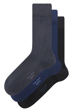 Мужские комплект из трех пар носков FALKE разноцветного цвета, арт. 13057. | Фото 1 (Кросс-КТ: бельё; Материал сплава: Проставлено; Нос: Не проставлено; Материал внешний: Хлопок)